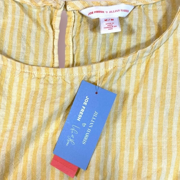 JILLIAN HARRIS X JOE FRESH Sunshine Yellow Ruffle Linen Dress NWT Women's M - Picture 5 of 5
